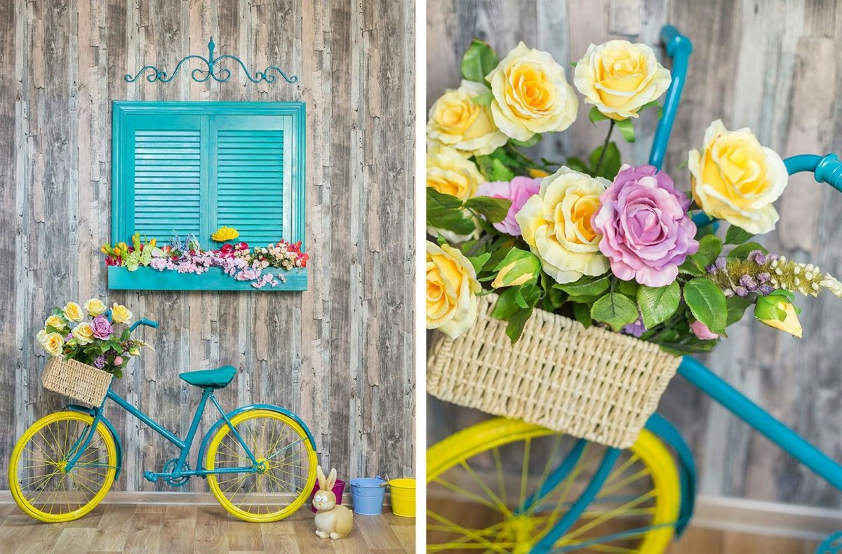 Фотозона с велосипедом