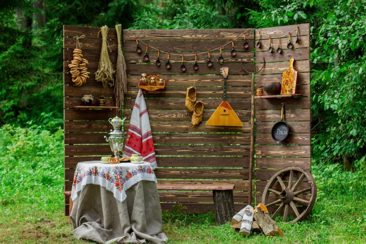 Фотозона в русском стиле