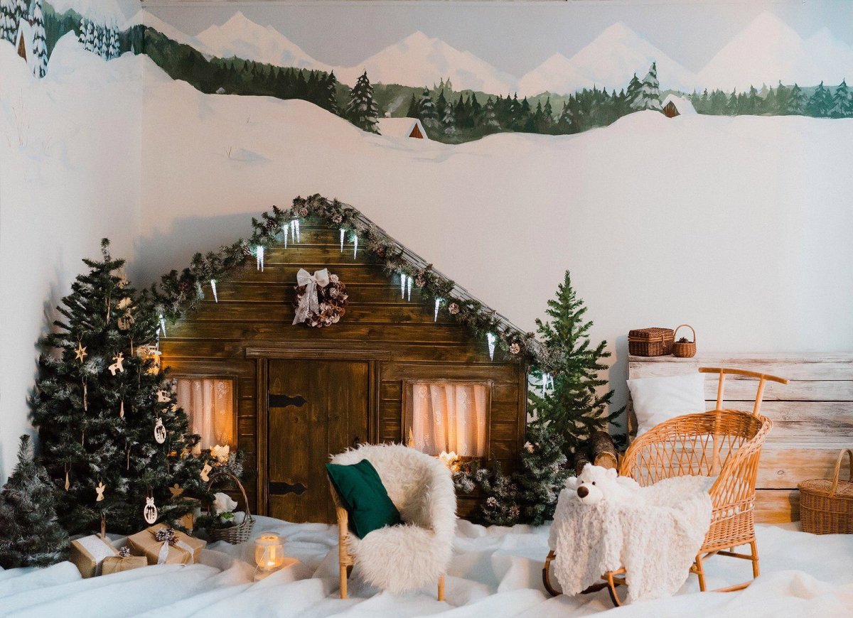 Новогодняя фотозона с домиками