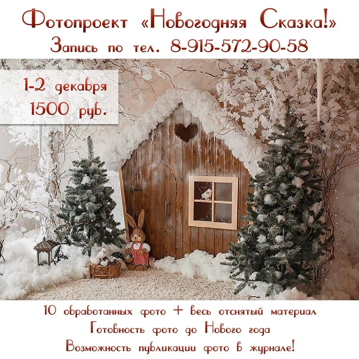 Новогодняя фотозона с домиками