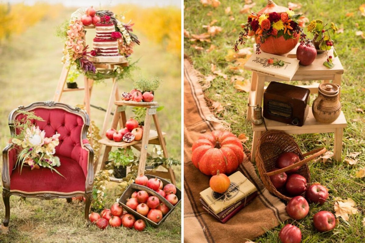 Осенняя фотозона на свадьбу