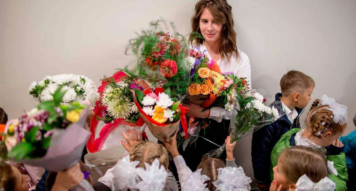 Цветы учителю