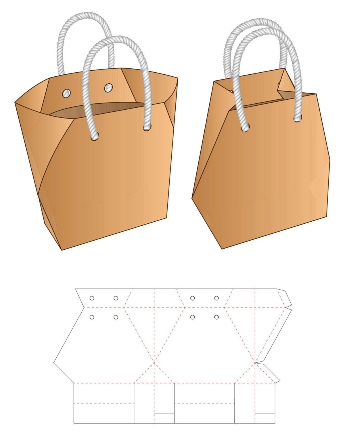 Оригами сумочка из крафт бумаги