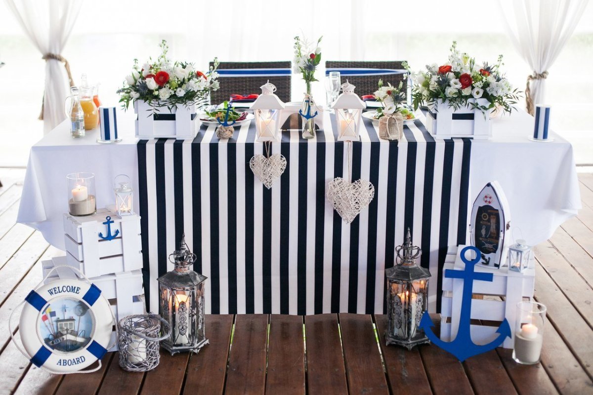 Фотозона на свадьбу с морской тематикой