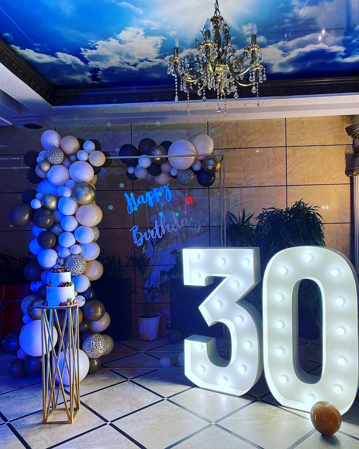 Украшение шарами на юбилей