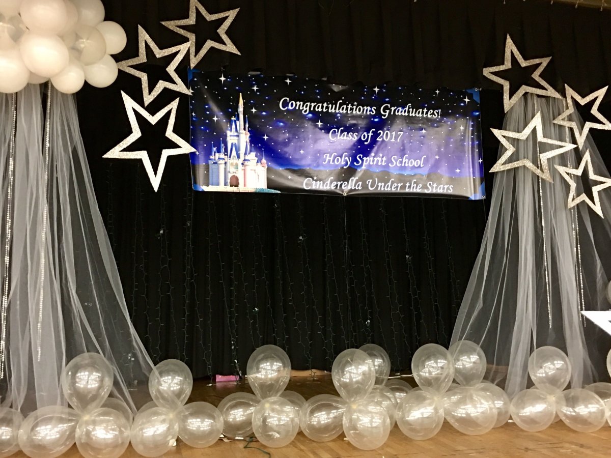 Украшение зала на выпускной в школе