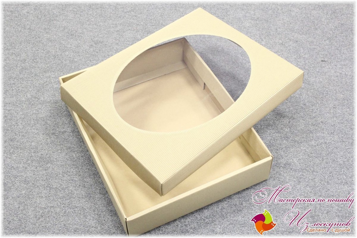Коробка с окном крафт 10 х 8 х 3.5 см