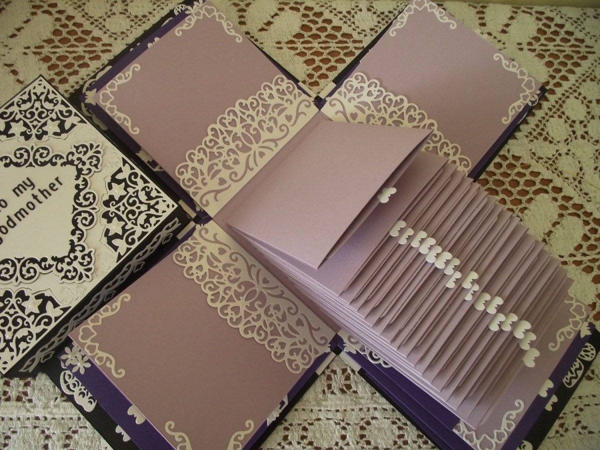 Открытки коробочки Скрапбукинг шаблон