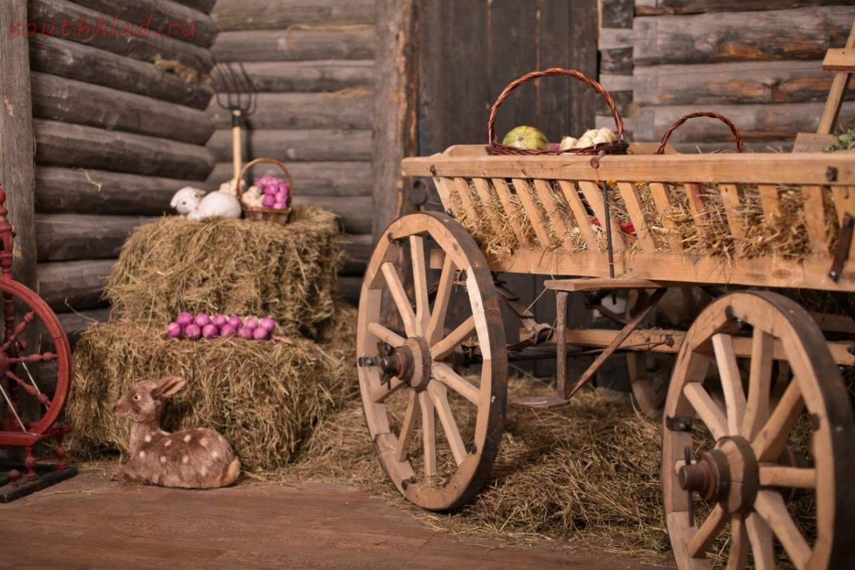 Новогодний интерьер в деревенском стиле