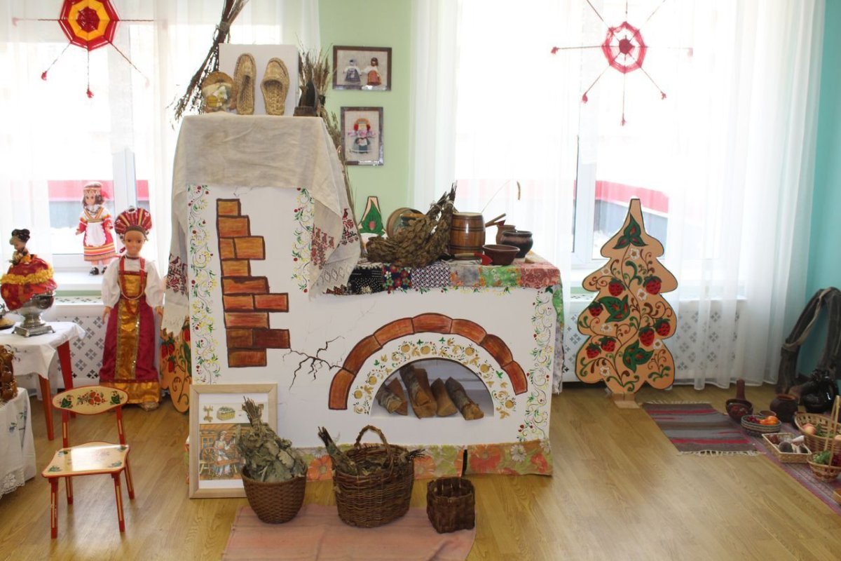 Мини музей русская изба в детском саду