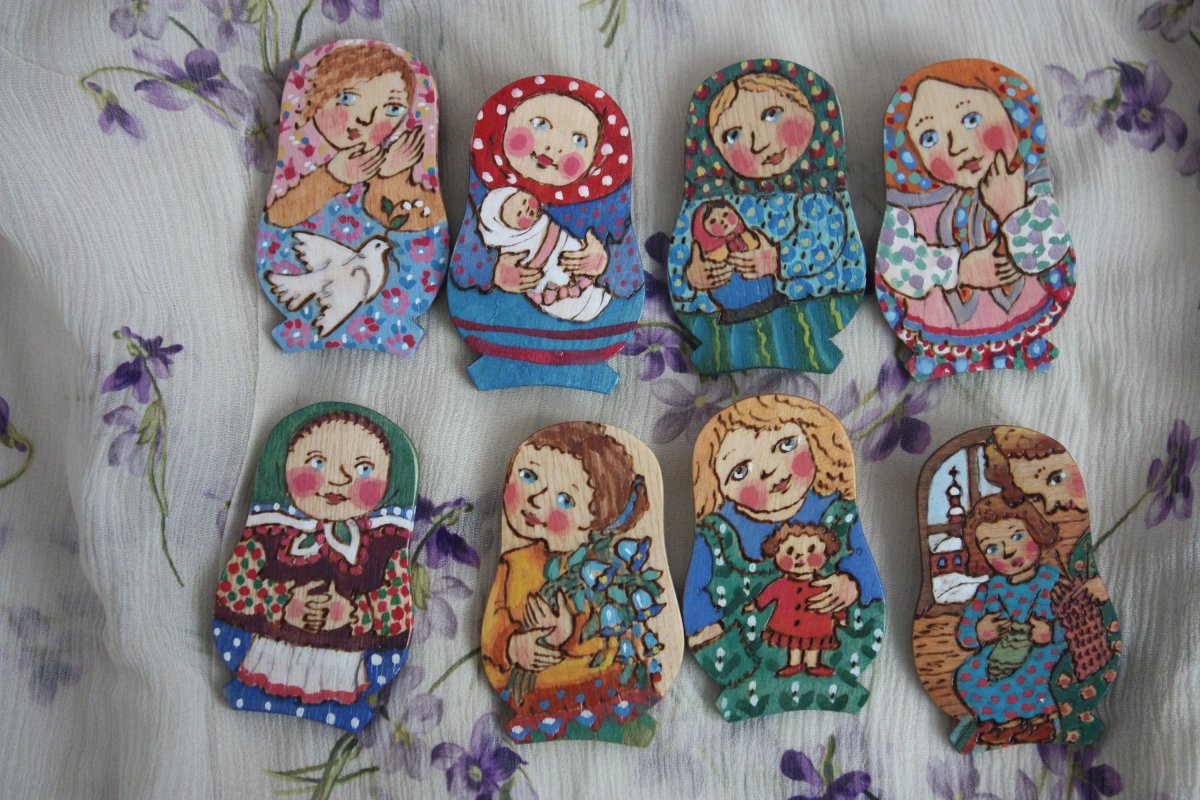 Матрешка зеленая