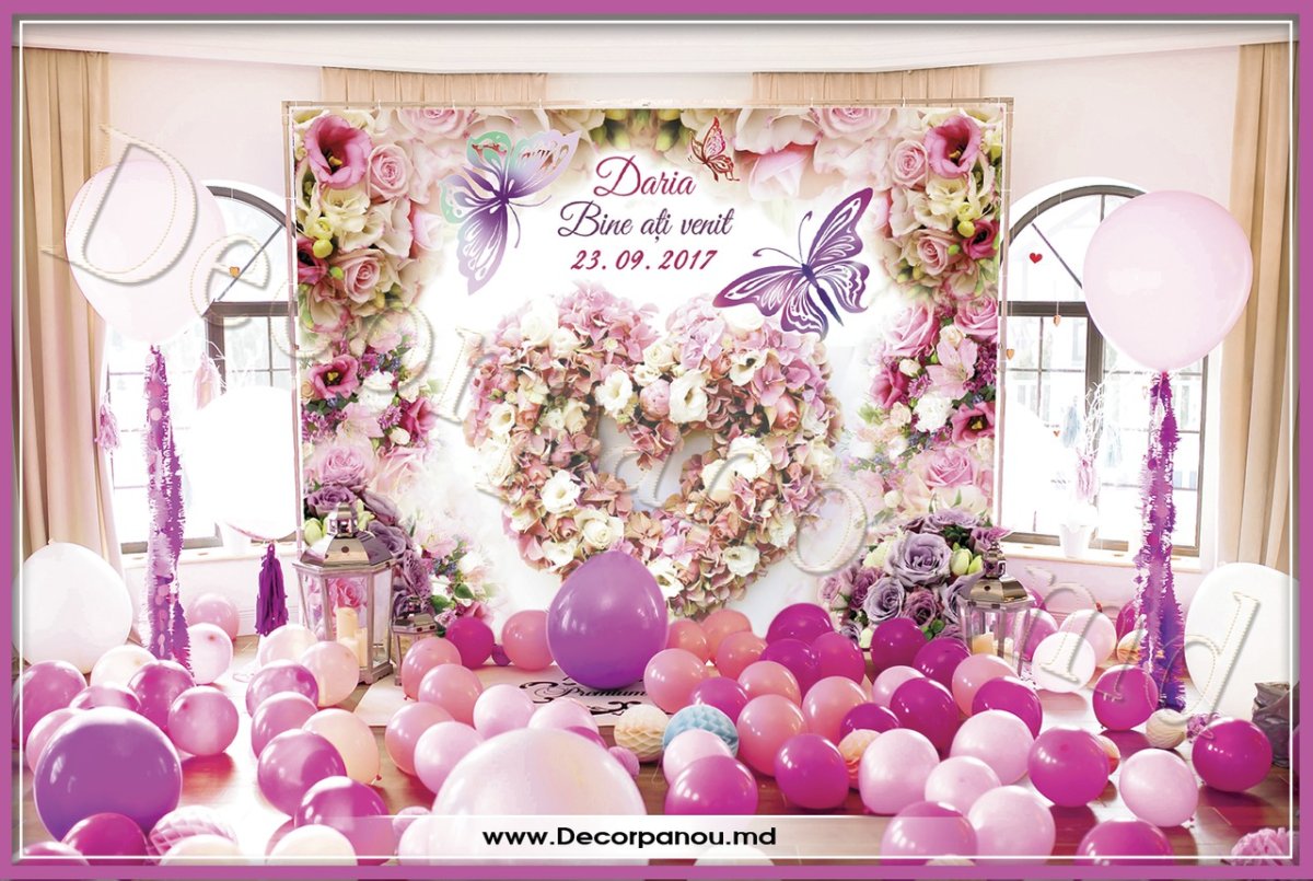 Баннер с шарами на свадьбу