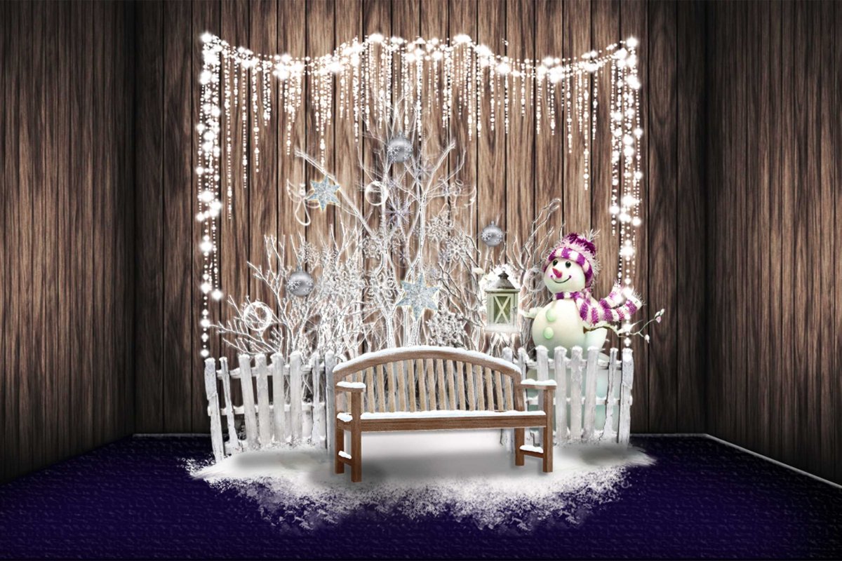 Украшение стены на новый год в школе