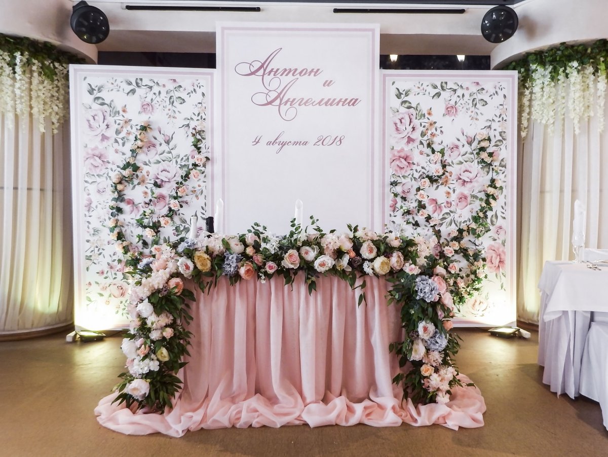 Украшение задника на свадьбу