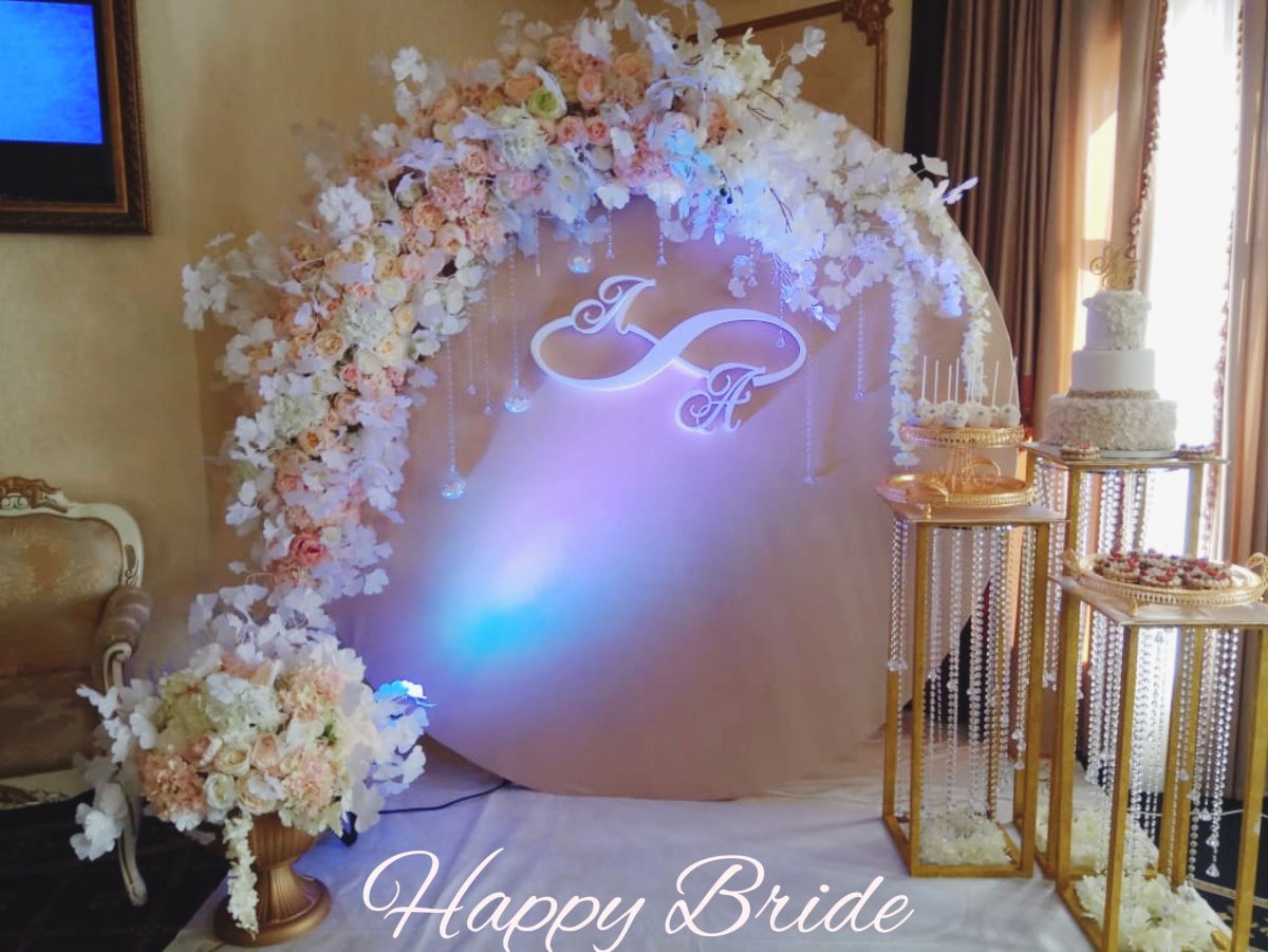 Круглая фотозона на свадьбу