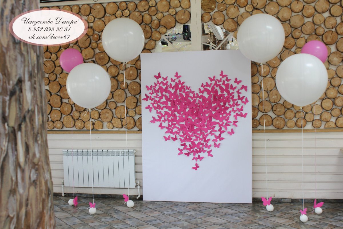 Декор фотозоны лентами