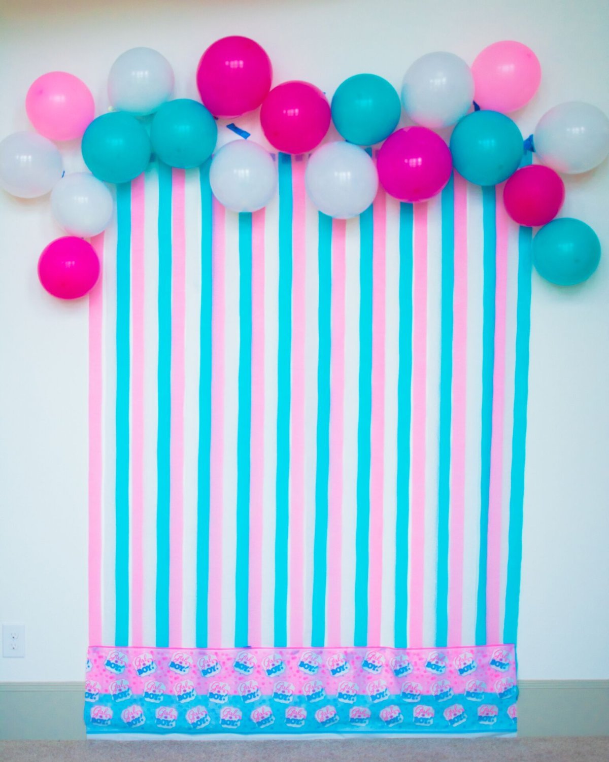 Украшение стола на гендер пати