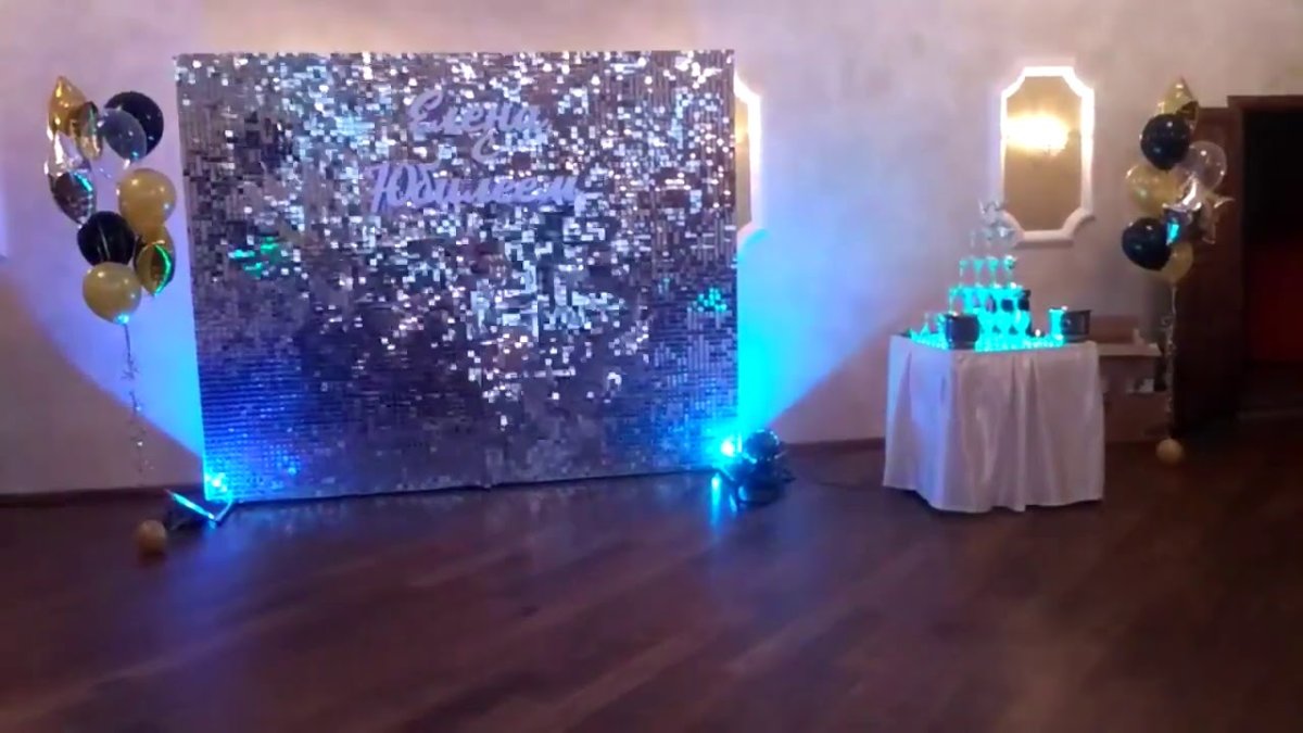 Фотозона с пайетками и шарами