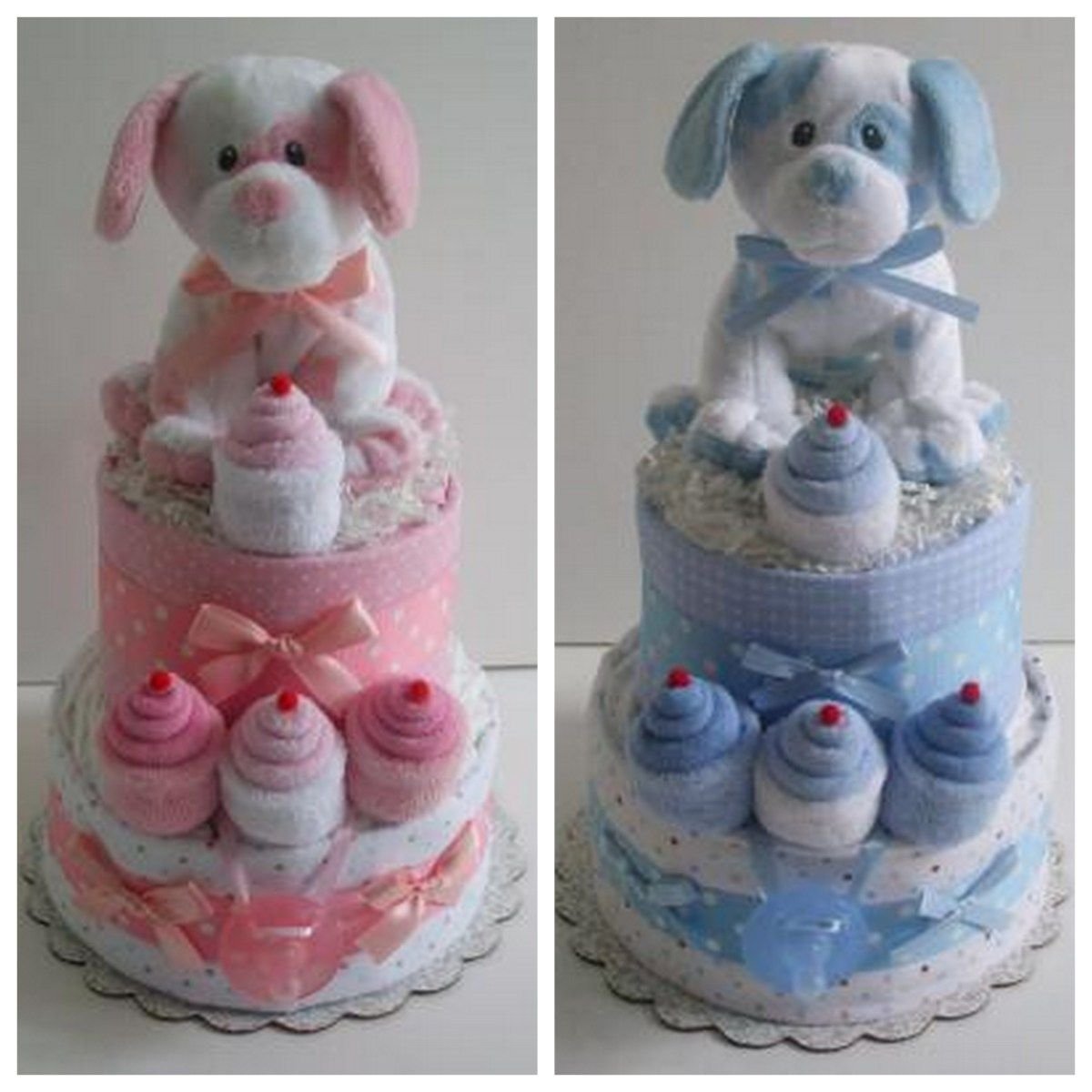 Торт из памперсов для девочки с вишней