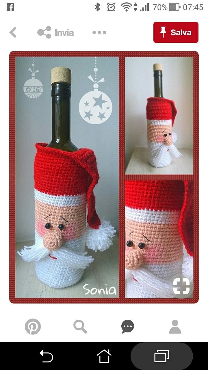 Вязаный чехол на бутылку