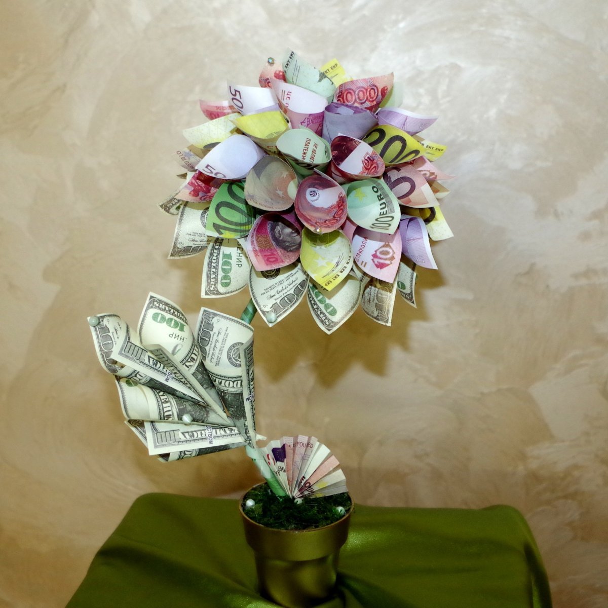 Новогодние украшения из купюр