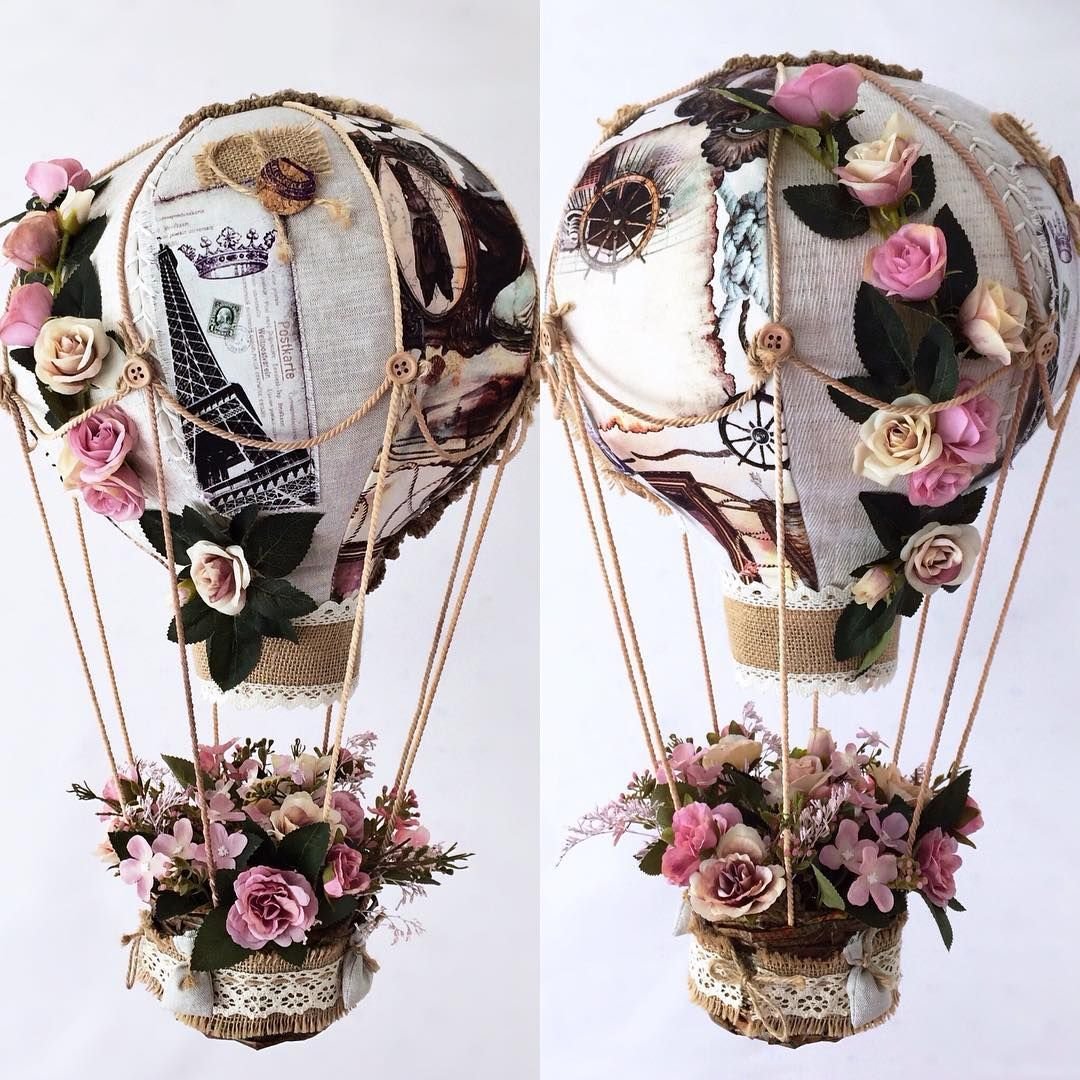 Топиарий воздушный шар с корзиной