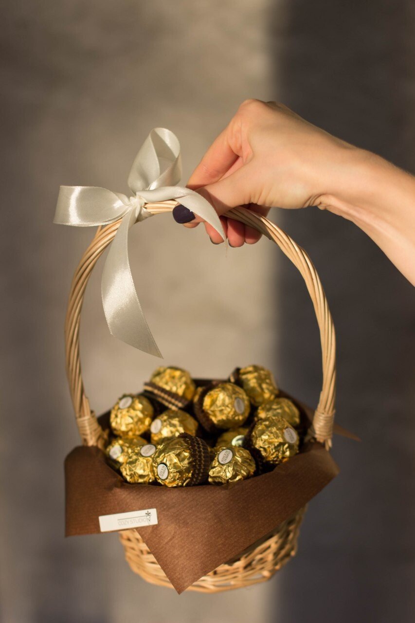 Корзинка с конфетами своими руками