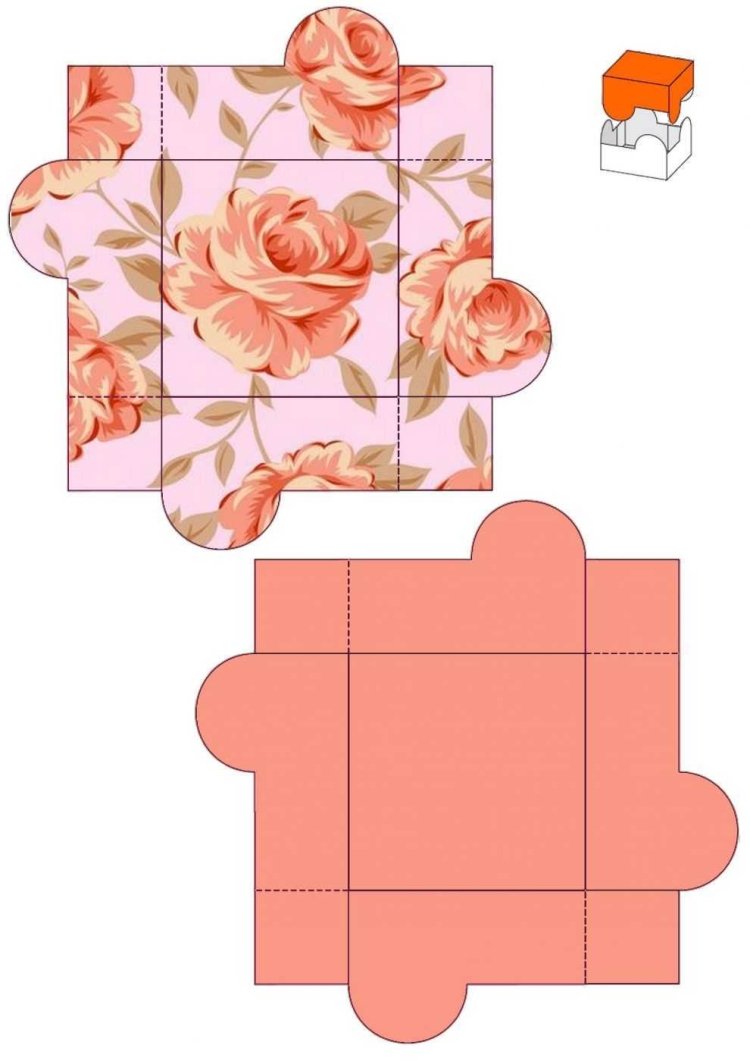 Развёртка коробочки для подарка