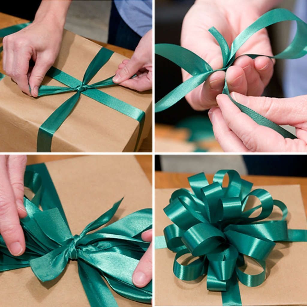 Как завязывать красиво бантик на подарке