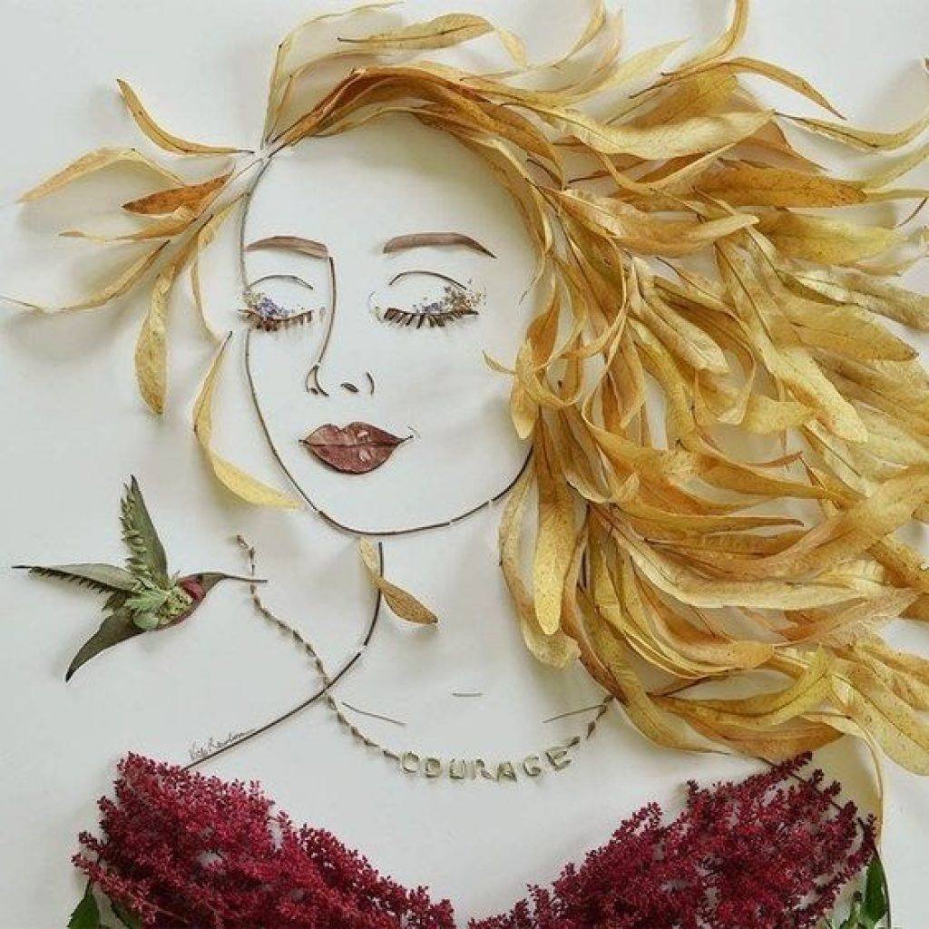 Портрет из природного материала