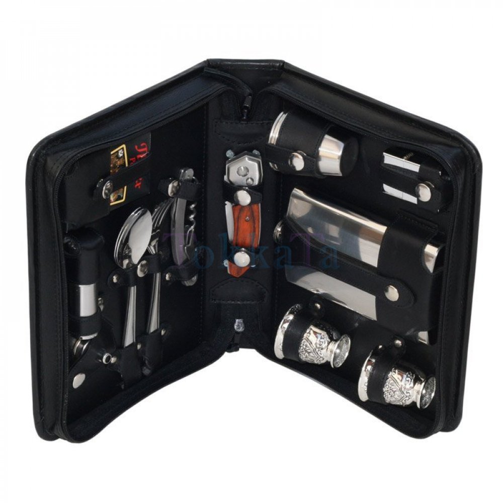 Подарочный дорожный набор в сумке из ткани (2 персоны) Akso 211тт2