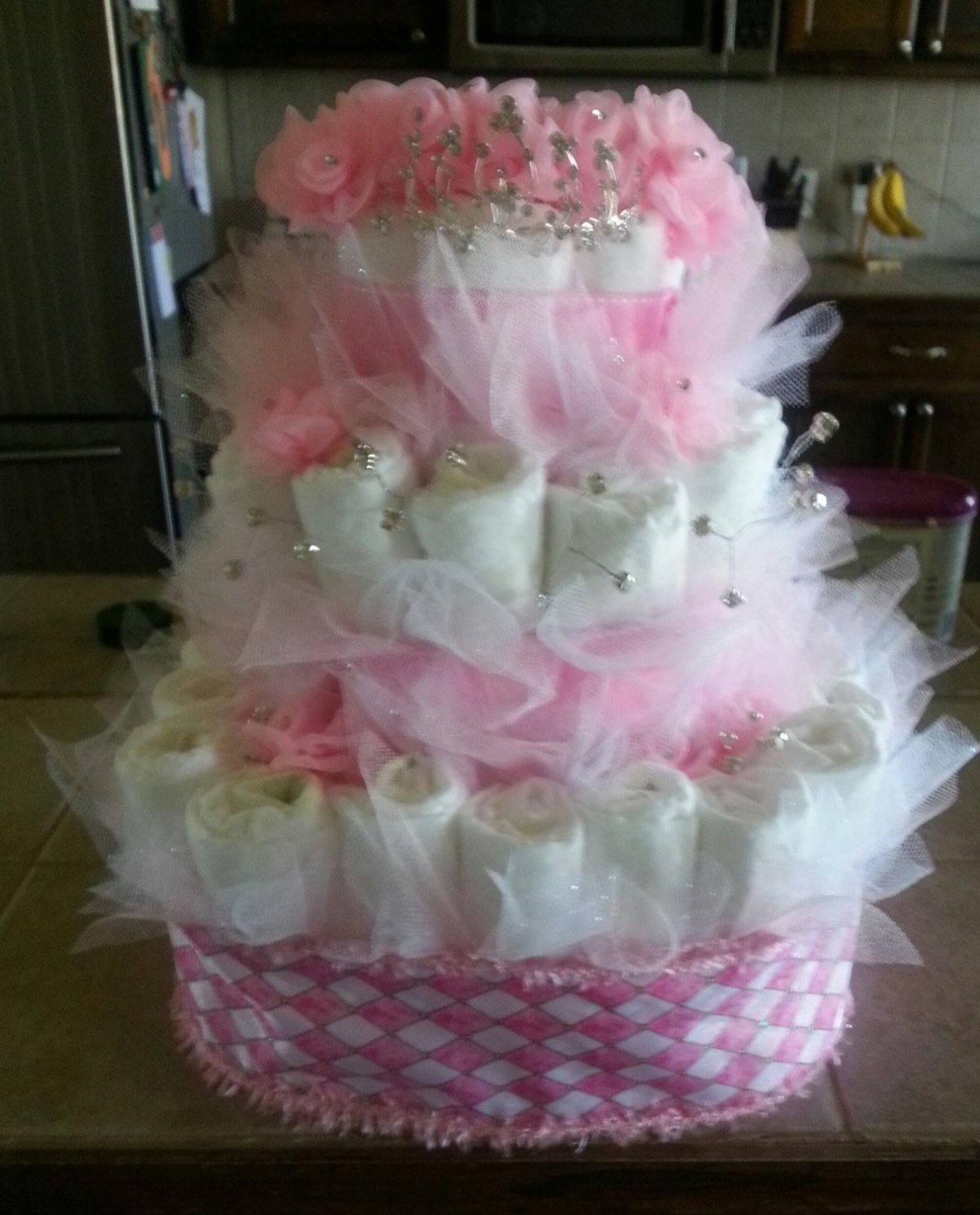 Букет из подгузников для девочки