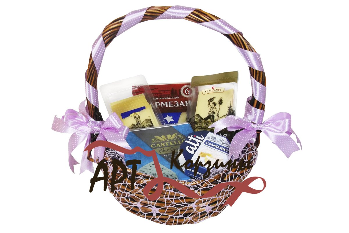 Подарочные корзинки с сырами
