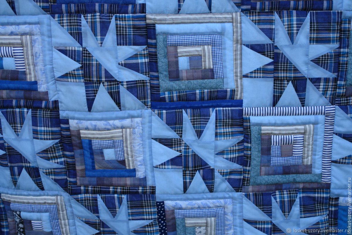 Покрывало пейчворк квадратами