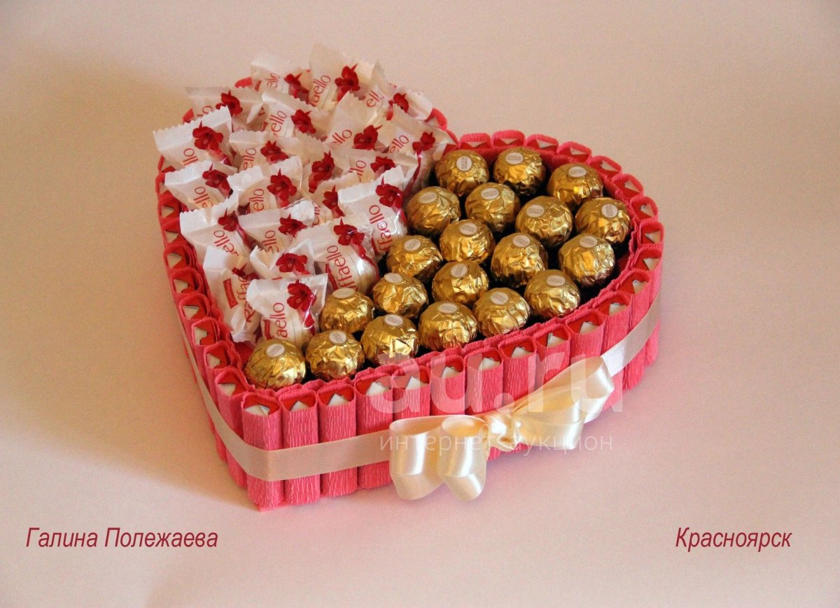 Сердце из конфет