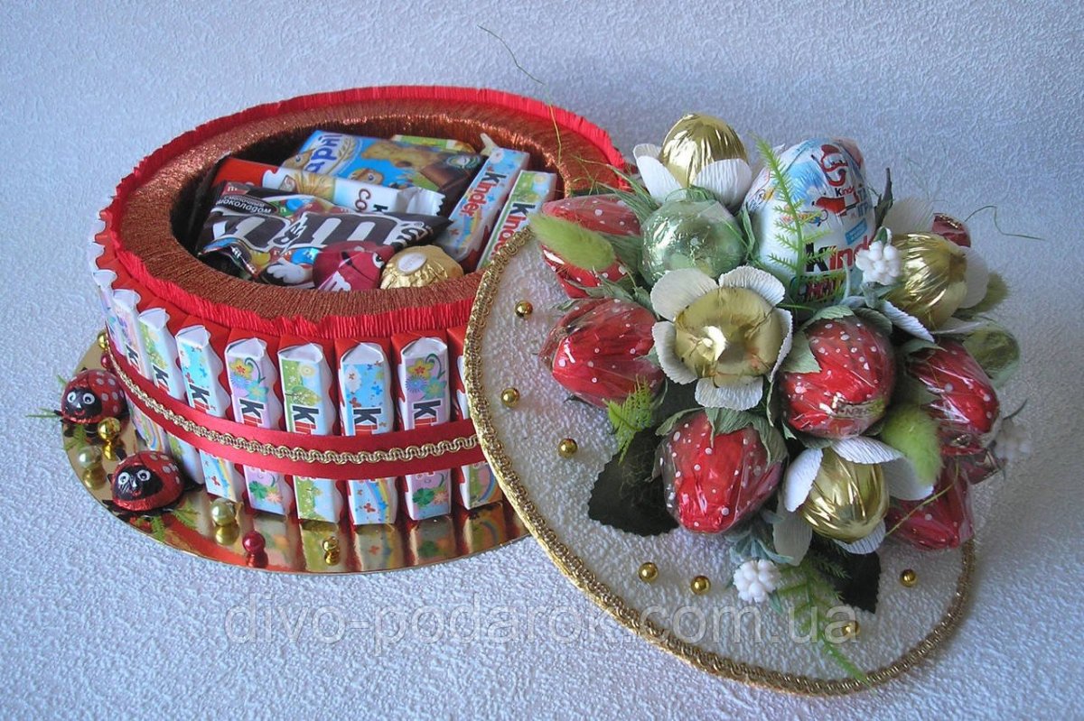 Тортик из конфет для учителя