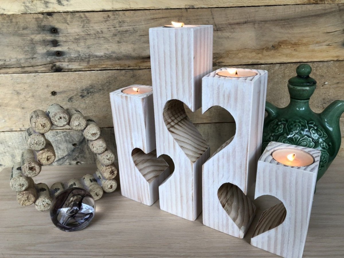 Сердце из спилов дерева