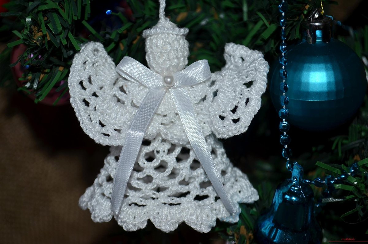 Елочные украшения крючком