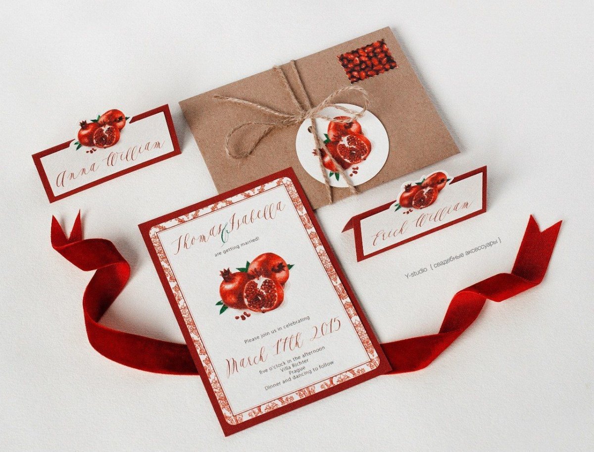 Гранатовая свадьба карточки