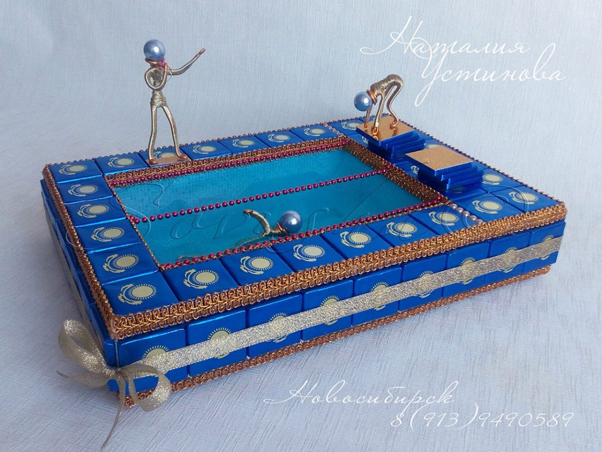 Кремовый торт бассейн