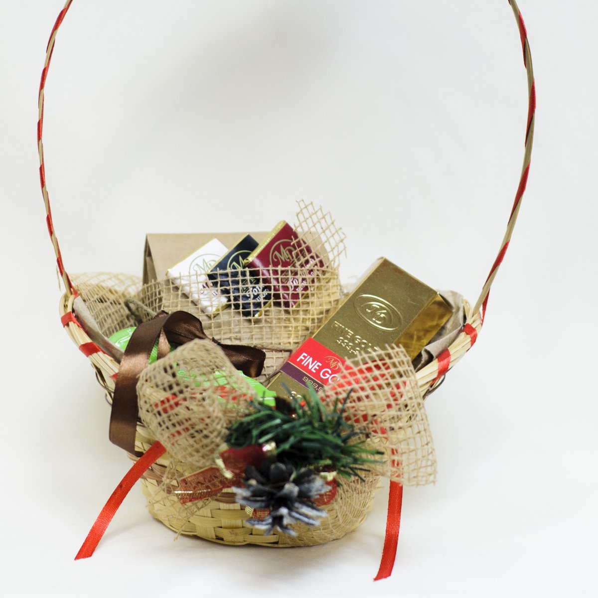 Новогодняя корзина с шампанским