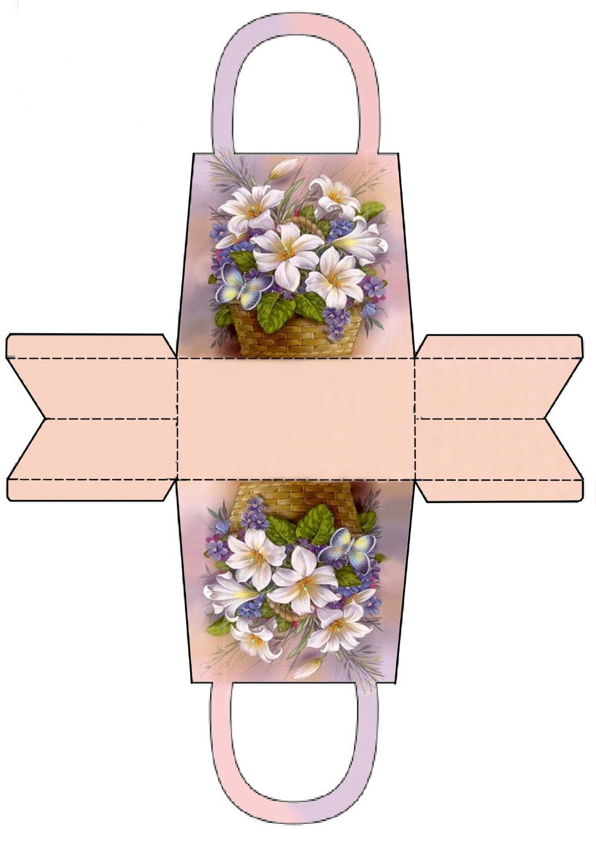 Схема бонбоньерки коробочки из бумаги