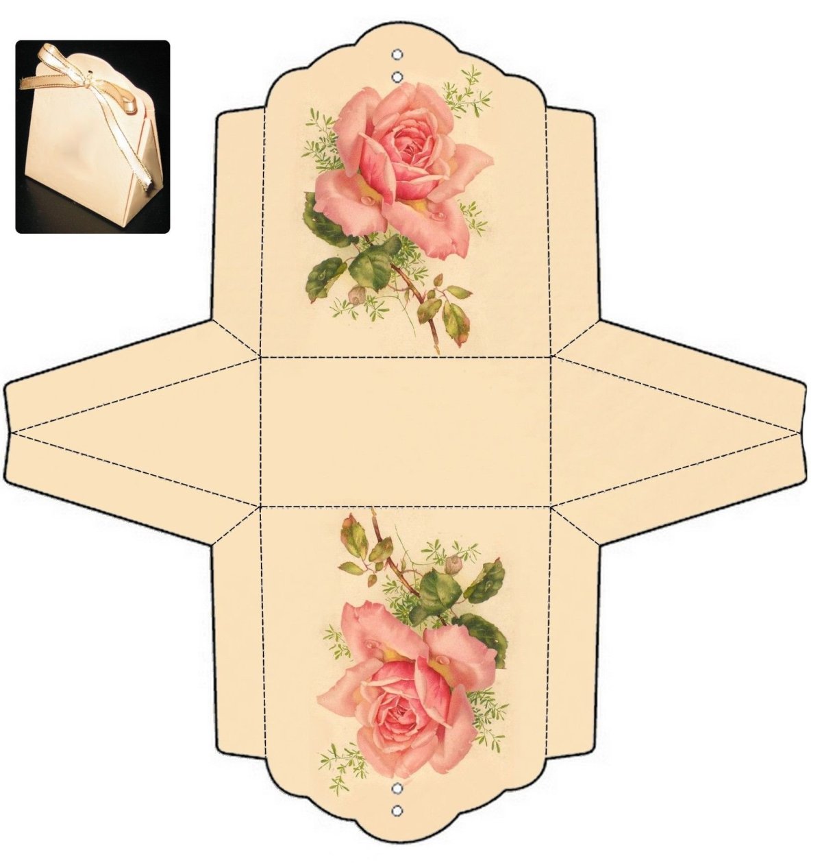 Развёртка коробочки для подарка