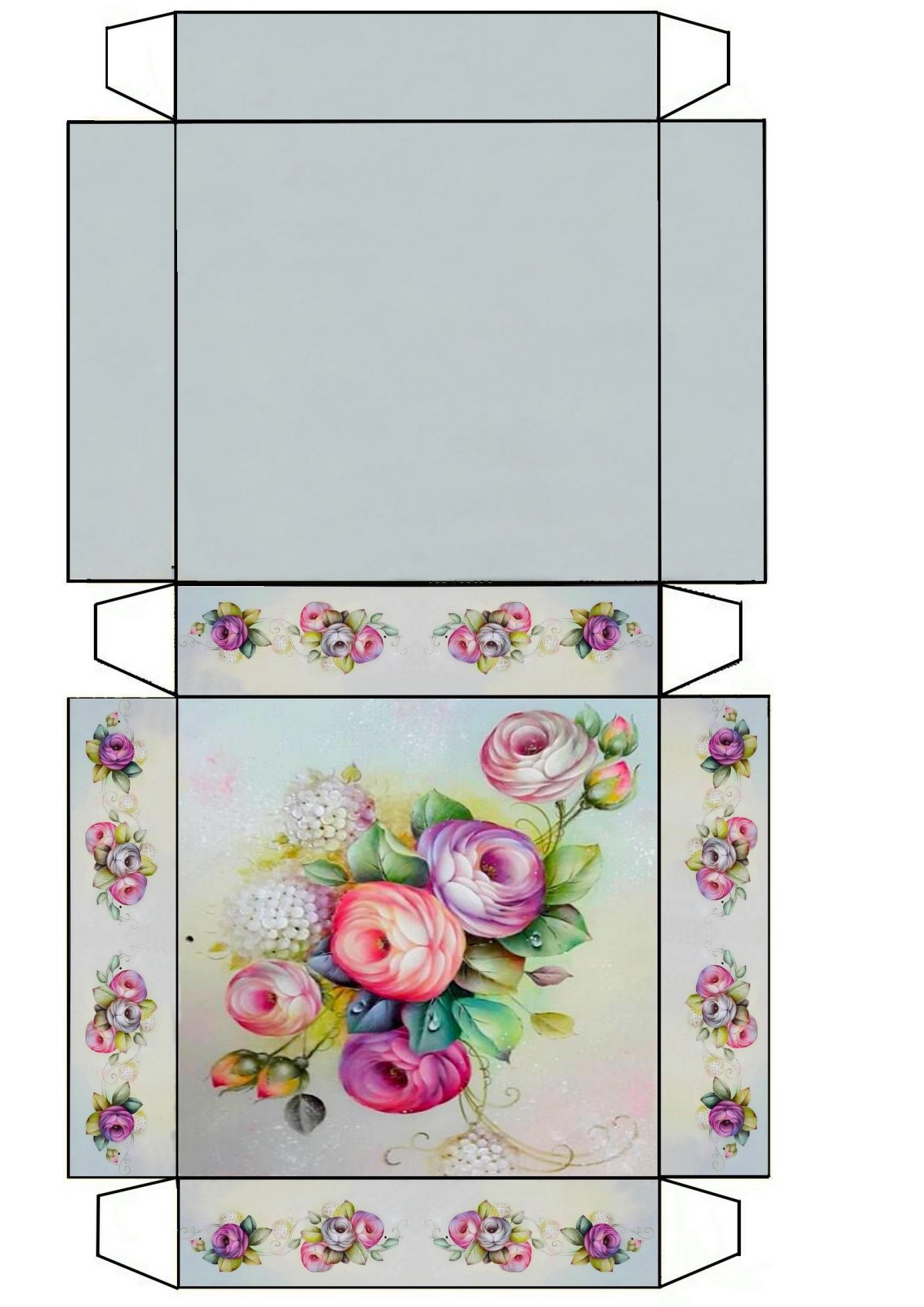 Развертка коробки для новогоднего подарка