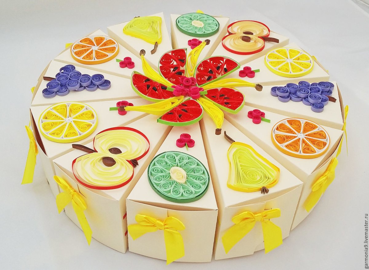 Бумажный торт с пожеланиями