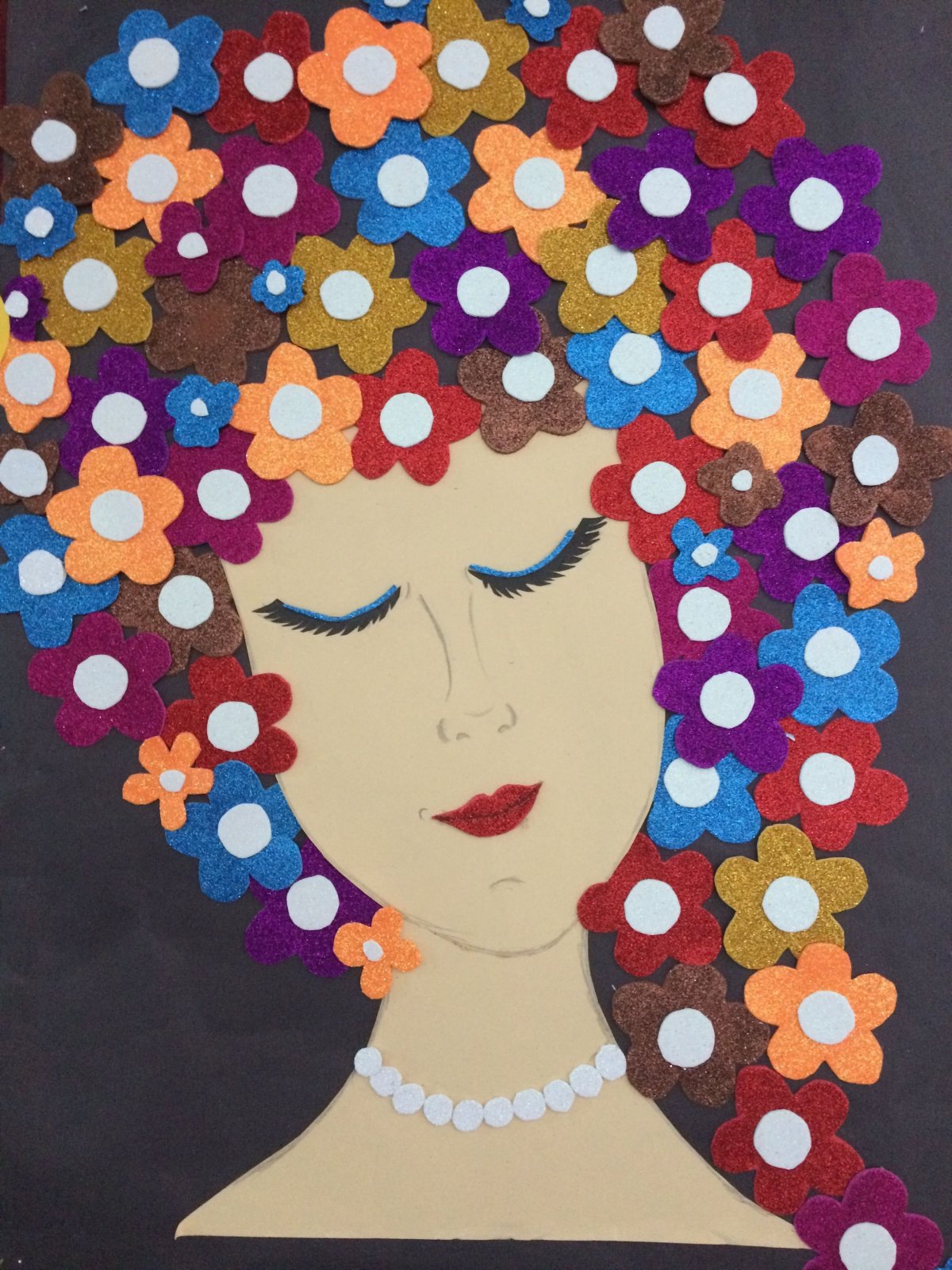 Портрет мамы аппликация