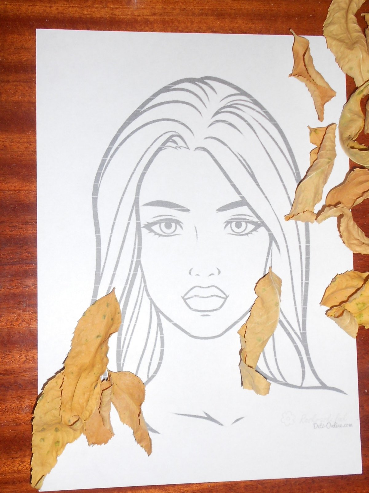 Портрет из листьев