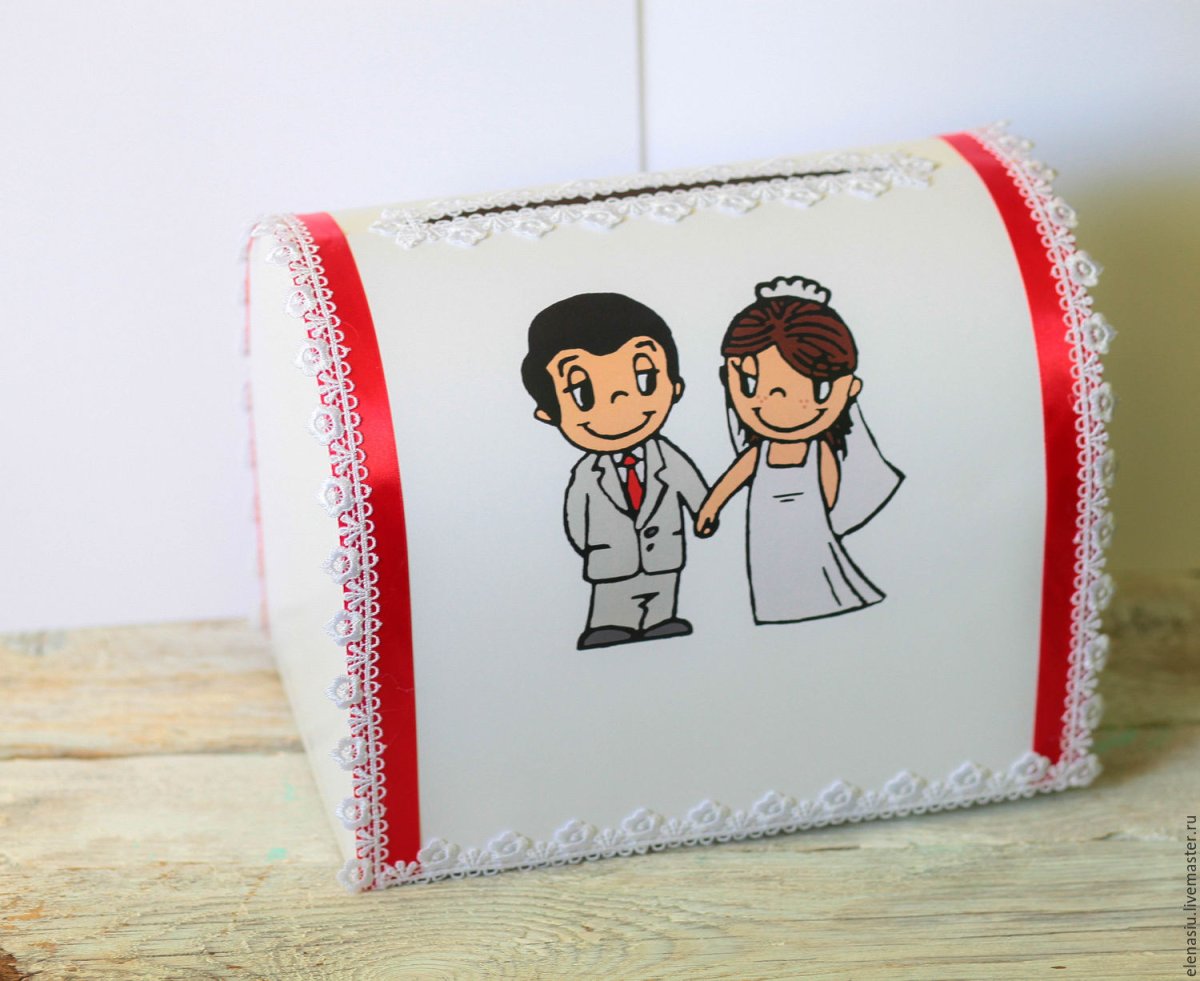 Свадебная коробка для денег Love is