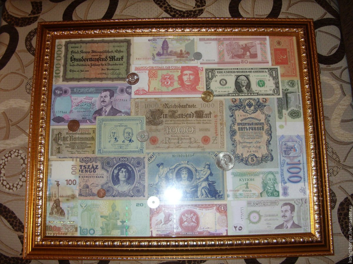Панно с банкнотами