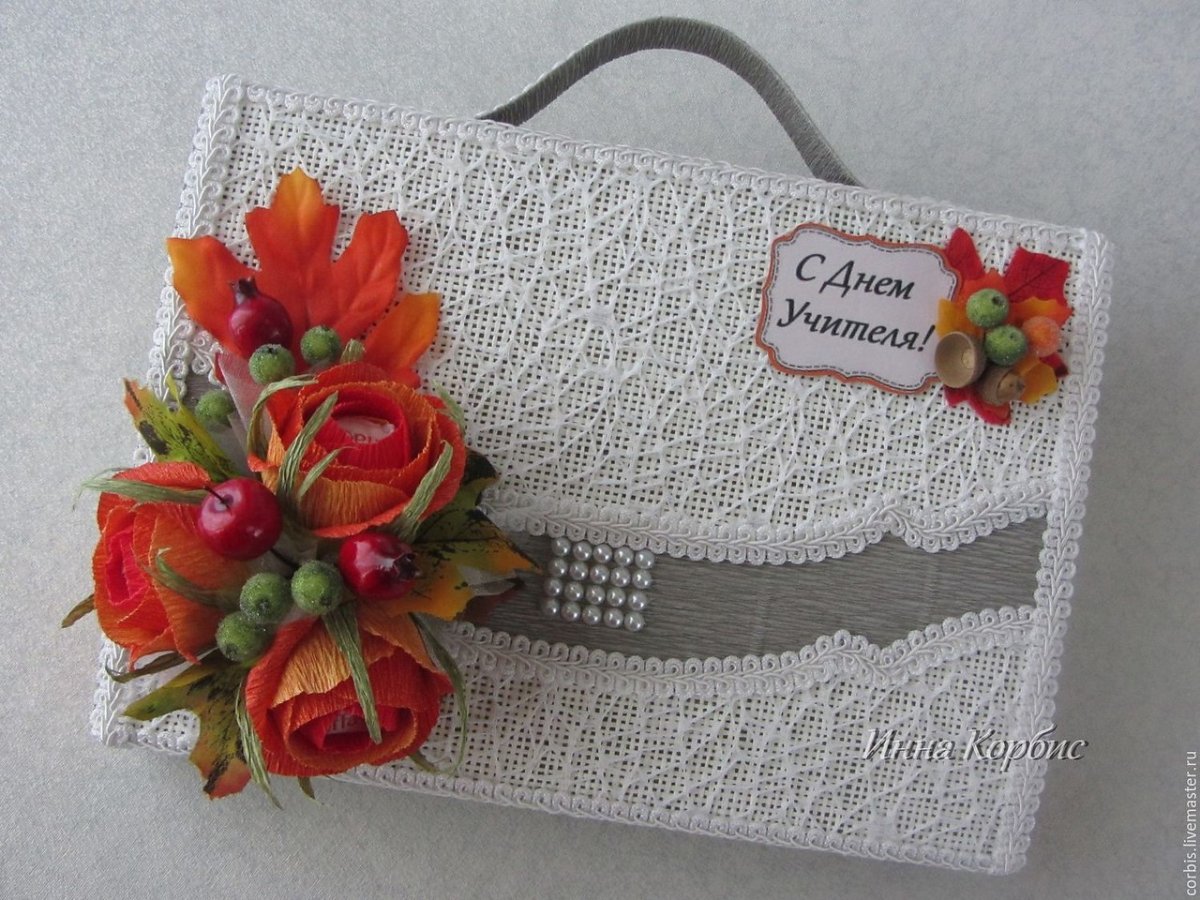 Букет учителю из подручных материалов